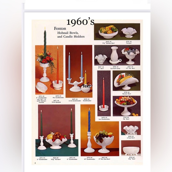 Fenton milk glass hobnail candy bowl with ruffled edge. 7” diameter. - Picture 4 of 4